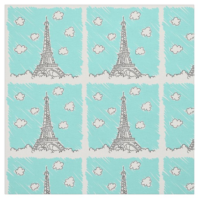 Eiffelturm Illustration - Sonderstoff Stoff (Muster)