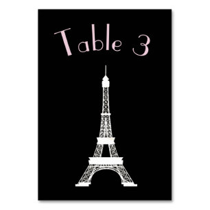 Eiffelturm im schicken Schwarz-Weiß-Stil Tischnummer
