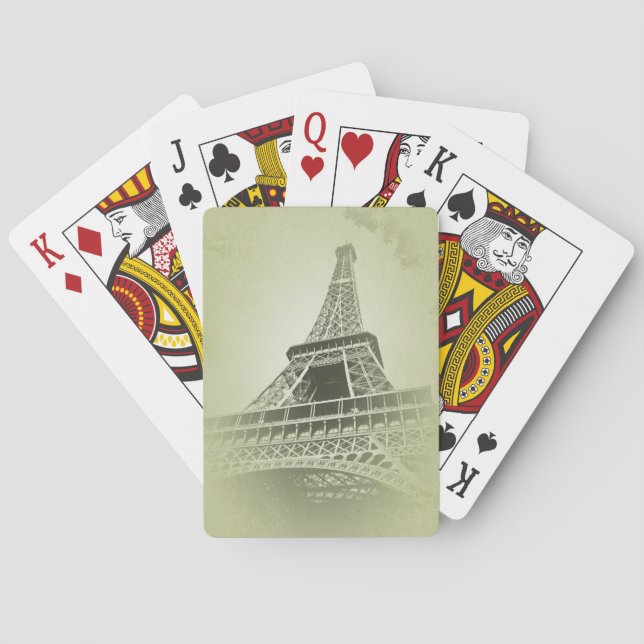 Eiffelturm im Sepia-Ton Spielkarten (Rückseite)