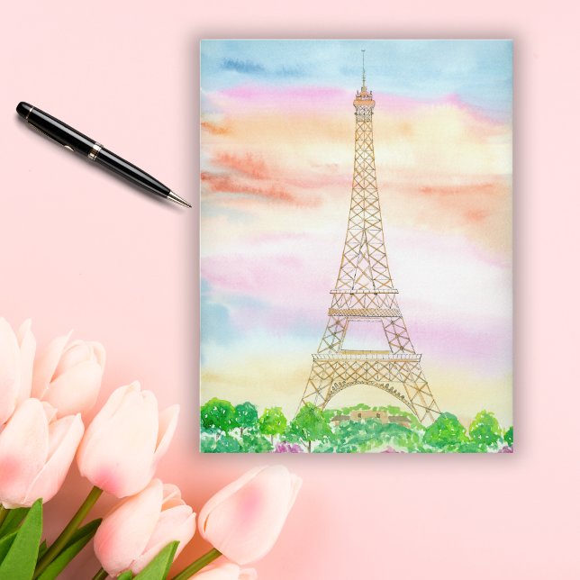Eiffelturm im Sonnenuntergang Paris Postkarte (Von Creator hochgeladen)