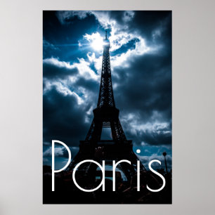 Eiffelturm in Blue Paris Night Poster