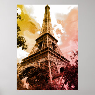 Eiffelturm in der Liebe Paris Herbstfarben Poster
