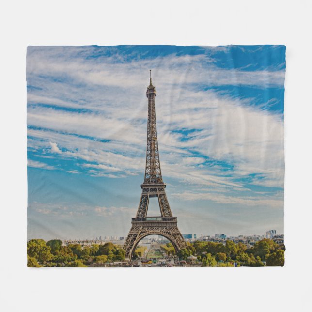 Eiffelturm in Paris Fleecedecke (Vorderseite (Horizontal))