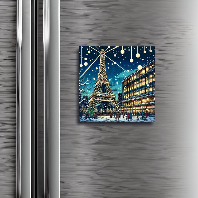 Eiffelturm in Paris, Frankreich zu Weihnachten Magnet (Von Creator hochgeladen)