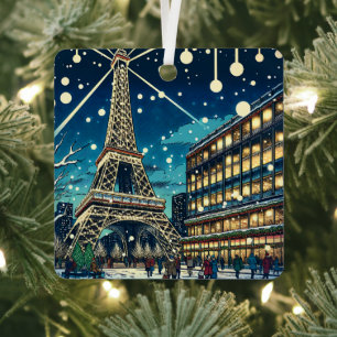 Eiffelturm in Paris, Frankreich zu Weihnachten Ornament Aus Metall