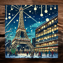 Eiffelturm in Paris, Frankreich zu Weihnachten Poster