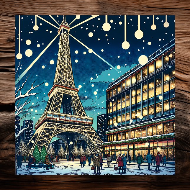 Eiffelturm in Paris, Frankreich zu Weihnachten Poster (Von Creator hochgeladen)
