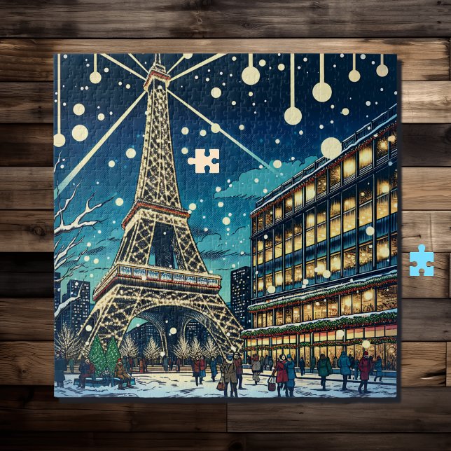 Eiffelturm in Paris, Frankreich zu Weihnachten Puzzle (Von Creator hochgeladen)