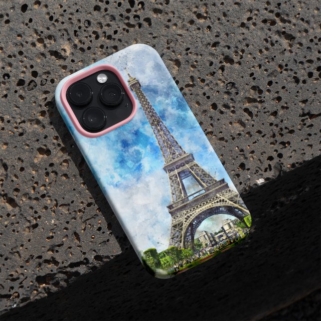 Eiffelturm in Paris nr2 Case-Mate iPhone Hülle (Paris France Eiffel Tower Watercolor. iPhone Case)