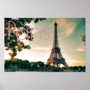 Eiffelturm in Paris Romantische Liebe Stadt Poster