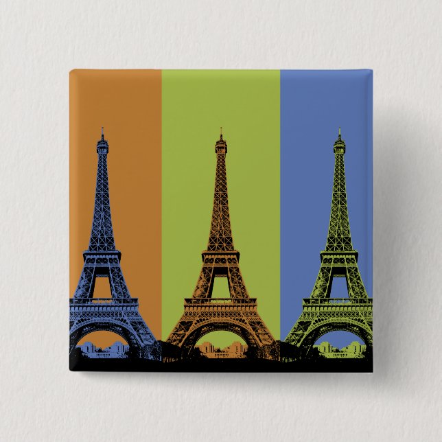 Eiffelturm in Paris Triptych Button (Vorderseite)