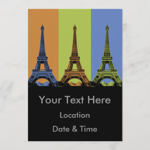 Eiffelturm in Paris Triptychon Einladung