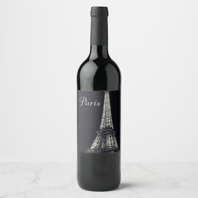 Eiffelturm in Paris Weinetikett (Vorderseite)