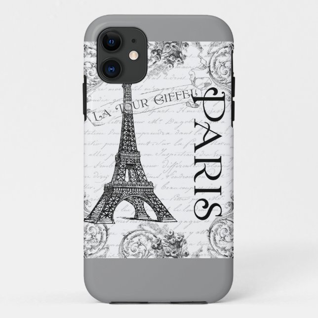Eiffelturm in Schwarz und Weiß Case-Mate iPhone Hülle (Rückseite)