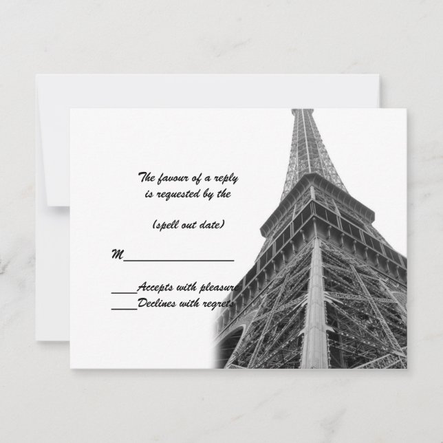 Eiffelturm in uAwg RSVP Karte (Vorderseite)