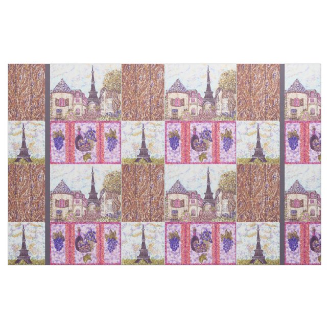 Eiffelturm inspiriert Pointillismus Stoff (Yard (91,4 cm))