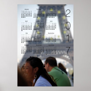 Eiffelturm-Kalender-Poster 2017 Poster