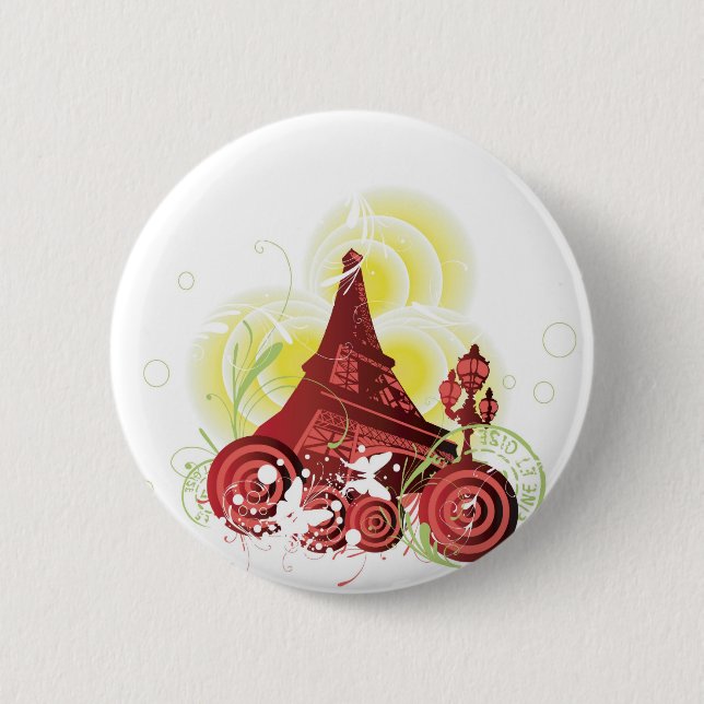 Eiffelturm-Knopf Button (Vorderseite)