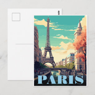 Eiffelturm Kunstkunst Vintage Paris Turm Frances G Postkarte