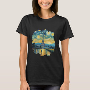 Eiffelturm Kunstwerk Louvre Museum Französischer T T-Shirt