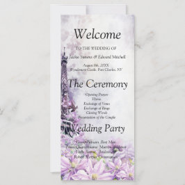 Eiffelturm Lavender Romance Hochzeitsprogramm