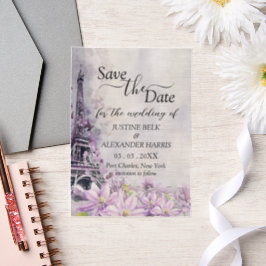 Eiffelturm Lavender Romance Save the Date