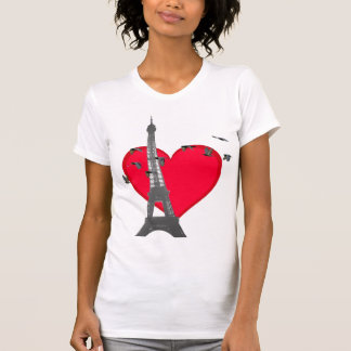 Eiffelturm Liebesvögel T-Shirt