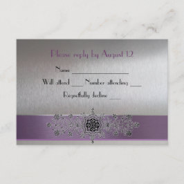 Eiffelturm Lila und Silver UAWG RSVP Karte