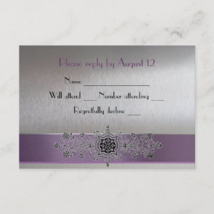 Eiffelturm Lila und Silver UAWG RSVP Karte