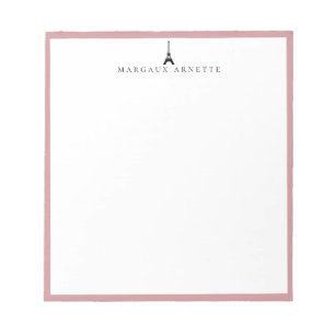 Eiffelturm Logo Rosa Rahmen Notizblock