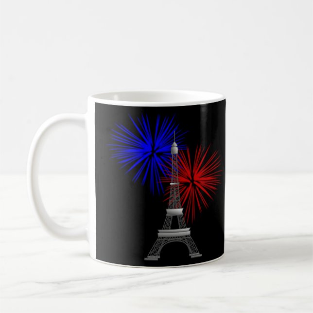 Eiffelturm mit Feuerwerk Kaffeetasse (Links)