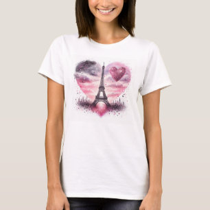Eiffelturm mit Herz-Mode T-Shirt