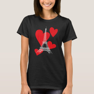 Eiffelturm mit Herzen Liebe Paris Souvenir Frankre T-Shirt