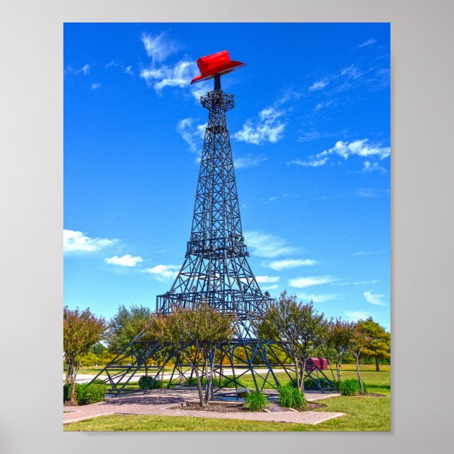 Eiffelturm mit rotem Cowboyhut, Paris, Texas Poster (Vorne)
