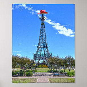 Eiffelturm mit rotem Cowboyhut, Paris, Texas Poster