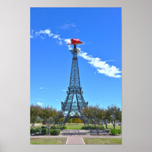Eiffelturm mit rotem Cowboyhut, Paris, Texas Poster
