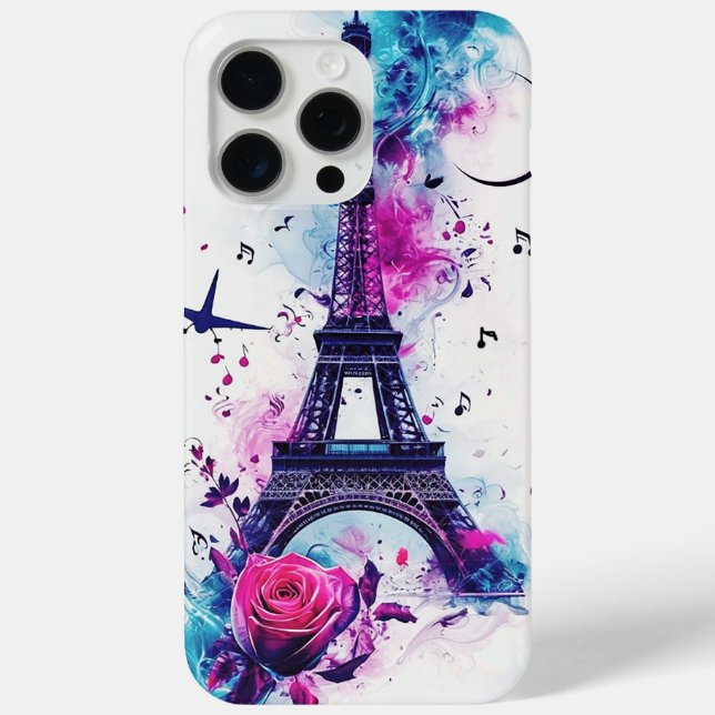 Eiffelturm & Musik Case-Mate iPhone Hülle (Rückseite)