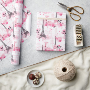 Eiffelturm-Muster, Paris Chic French Pink Geschenkpapier