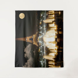 Eiffelturm nachts. wandteppich