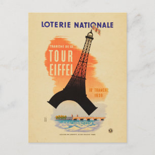 Eiffelturm nationale Lotterie Postkarte