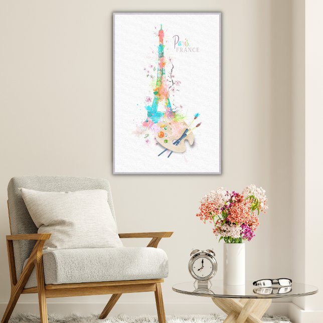 Eiffelturm Paint Spritzer Print on Leinwand Art (Von Creator hochgeladen)