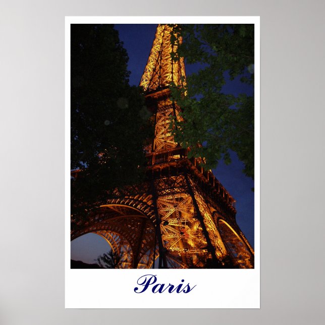 Eiffelturm, Paris am Abend Poster (Vorne)