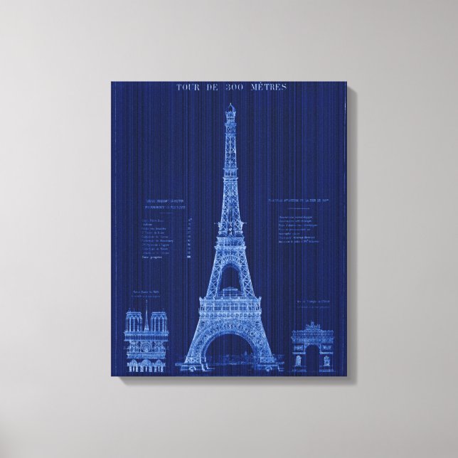 Eiffelturm Paris Baukonzept Leinwanddruck (Vorderseite)