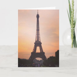 Eiffelturm, Paris bei Sonnenuntergang (Blank) Grüß Karte