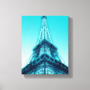 Eiffelturm Paris Blue Wrapped Canvas 8x10 Leinwanddruck
