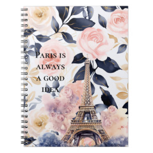 Eiffelturm Paris Blumen Notizblock