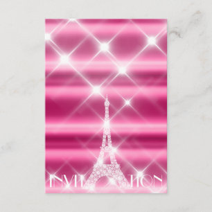 Eiffelturm Paris Bridal Sweet 16. Diamant Pink Einladung