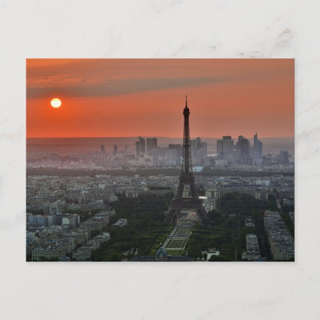 Eiffelturm, Paris durch Sunset Postkarte (Vorderseite)