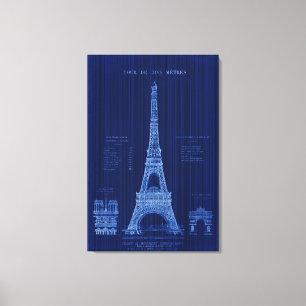 Eiffelturm Paris FRANCE Baukonzept Leinwanddruck