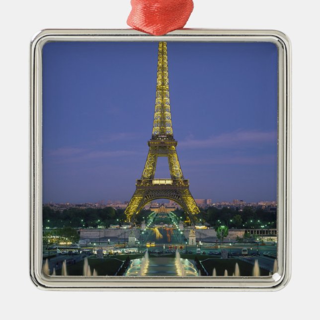 Eiffelturm, Paris, Frankreich 2 Silbernes Ornament (Vorne)